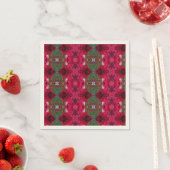 Kerstkleuren Kaleidoscope Ecru Cocktail Napkin Servetten (Insitu)