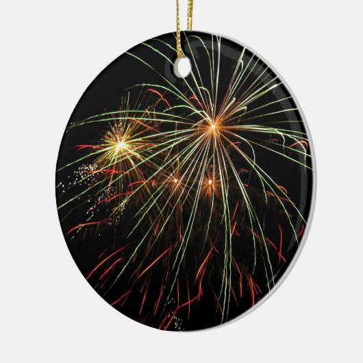 kerstkleuren keramisch ornament (Links)