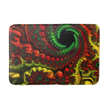 Kerstkleuren Mandelbrot Bath Mat