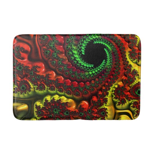 Kerstkleuren Mandelbrot Bath Mat (Voorkant)