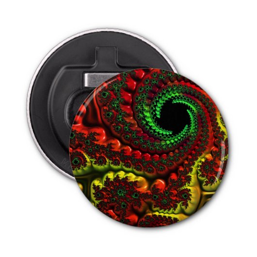 kerstkleuren Mandelbrot Bottle Open Button Flesopener (Voorkant)