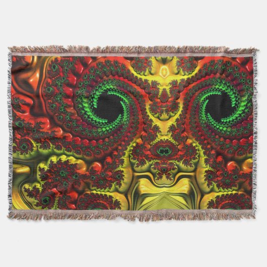 kerstkleuren Mandelbrot Throw Blanket Deken (Voorkant)