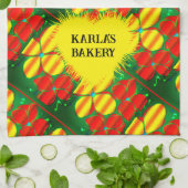 Kerstkleuren Neon stijl bloemen Theedoek (Gevouwen)