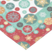 Kerstkleuren Retro Deco Snowflakes Tafelkleed (Gekanteld)