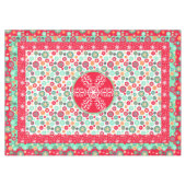 Kerstkleuren Retro Deco Snowflakes Tafelkleed (Voorkant (Horizontaal))