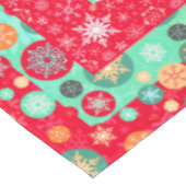 Kerstkleuren Retro Deco Snowflakes Tafelkleed (Gekanteld)