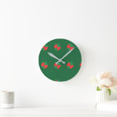 Kerstkleuren Ronde Klok (Huis)