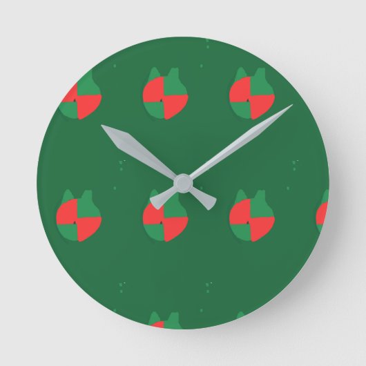 Kerstkleuren Ronde Klok (Voorkant)