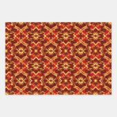 Kerstkleuren rood groen goud Damask naadloos Inpakpapier Vel (Voorkant 3)