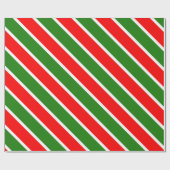 Kerstkleuren Rood Wit Groen Trending Sjabloon Cadeaupapier (Vlak)