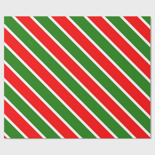 Kerstkleuren Rood Wit Groen Trending Sjabloon Cadeaupapier (Vlak)