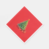 Kerstkleuren, versierde kerstboom, servet (Hoek)