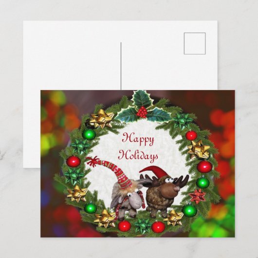 Kerstkleurig Briefkaart (Voorkant / Achterkant)