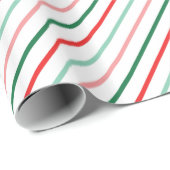 Kerstkleurig Matig Stripe Rood Roze Groen Cadeaupapier (Rol Hoek)