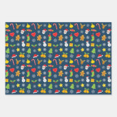 kerstkleurig patroon inpakpapier vel (Voorkant 3)