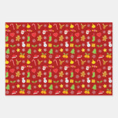 kerstkleurig patroon inpakpapier vel (Voorkant)