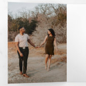 Kerstkleurige Abstracte rendierziekte op maat Drieluik Wenskaart (Binnenzijde eerst)