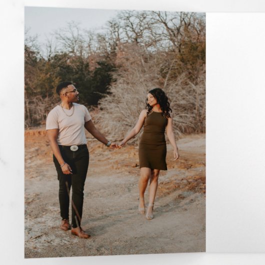 Kerstkleurige Abstracte rendierziekte op maat Drieluik Wenskaart (Binnenzijde eerst)