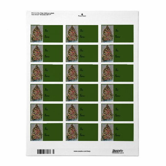 kerstkleurige boom. etiket (Full Sheet)