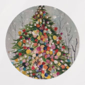 kerstkleurige boom. labels (Design 2)