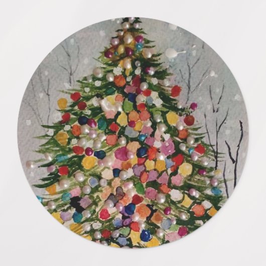 kerstkleurige boom. labels (Design 1)