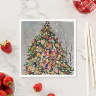 kerstkleurige boom servet