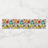 Kerstkleurige cadeaus Red Santa Hats Feestdagen W Waterfles Etiket (Enkel label)