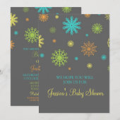 Kerstkleurige Douane Baby Shower-uitnodigingen Kaart (Voorkant / Achterkant)