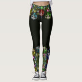 Kerstkleurige Feestdagen zwart Leggings (Voorkant)