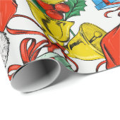 Kerstkleurige Gift Red Santa Hat Cadeaupapier (Rol Hoek)