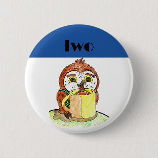 Kerstkleurige IWO pin/ Ronde Button 5,7 Cm