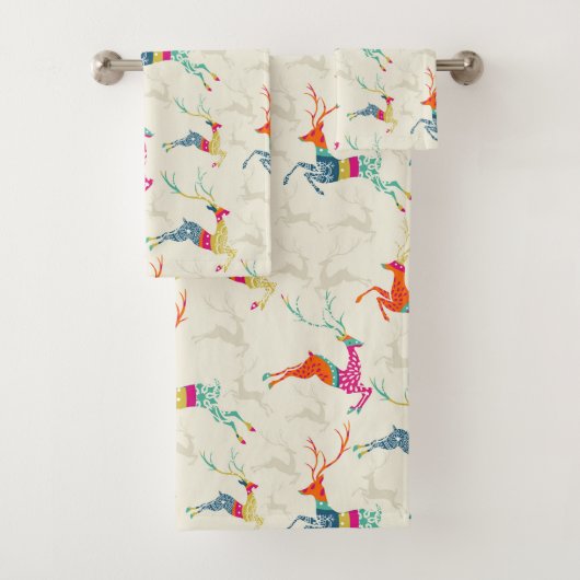 Kerstkleurige rendierziekte bad handdoek (Insitu)