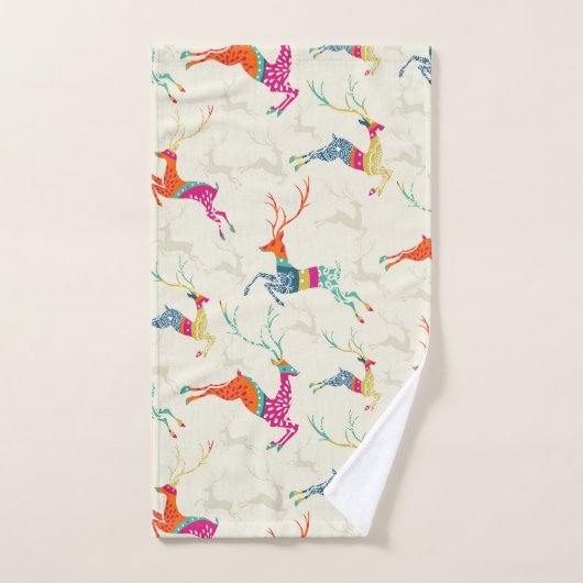 Kerstkleurige rendierziekte  bad handdoek (Handdoek)
