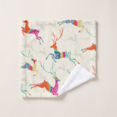 Kerstkleurige rendierziekte bad handdoek (Wasdoekje)