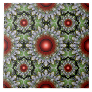 kerstkleurige rode versiering tegeltje