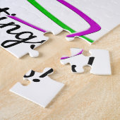 Kerstkleurige Streamers Jigzaag Puzzle Legpuzzel (Zijkant)