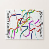 Kerstkleurige Streamers Jigzaag Puzzle Legpuzzel (Horizontaal)