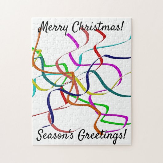 Kerstkleurige Streamers Jigzaag Puzzle Legpuzzel (Verticaal)