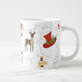 Kerstkleurige symbolen 2 Veranderlijke achtergrond Grote Koffiekop (Rechts)