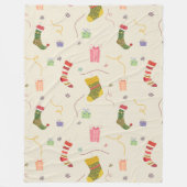 Kerstkleurige symbolen Veranderlijke Achtergrond Fleece Deken (Voorkant)