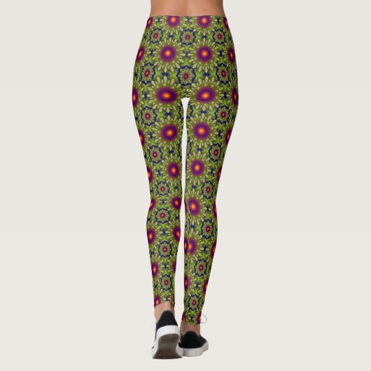kerstkleurige textuur leggings (Achterkant)
