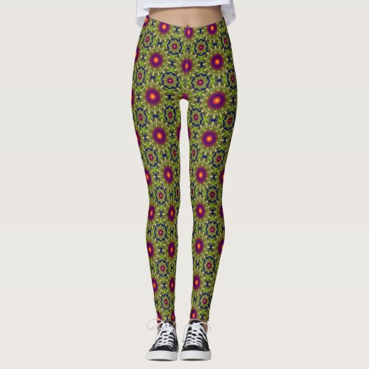 kerstkleurige textuur leggings (Voorkant)