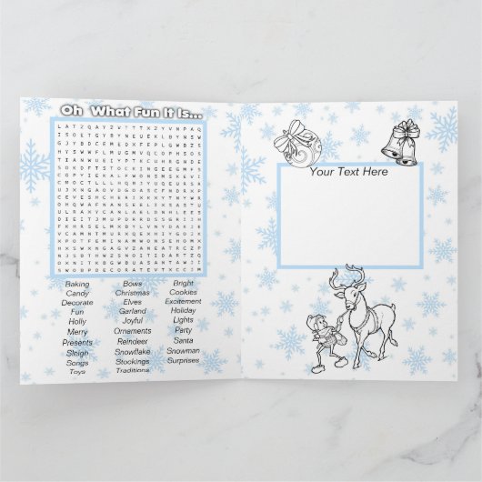 Kerstkleurkaart en activiteitenkaart voor kinderen kaart (Binnen)