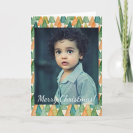 Kerstkleurrijk bos van Evergreen Trees Foto Notitiekaartje