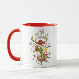Kerstkleurrijk hertenontwerp gekleurd  mok