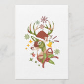 Kerstkleurrijk hertenontwerp kaart (Voorkant)