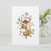 Kerstkleurrijk hertenontwerp kaart (Staand voorkant)