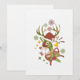 Kerstkleurrijk hertenontwerp kaart