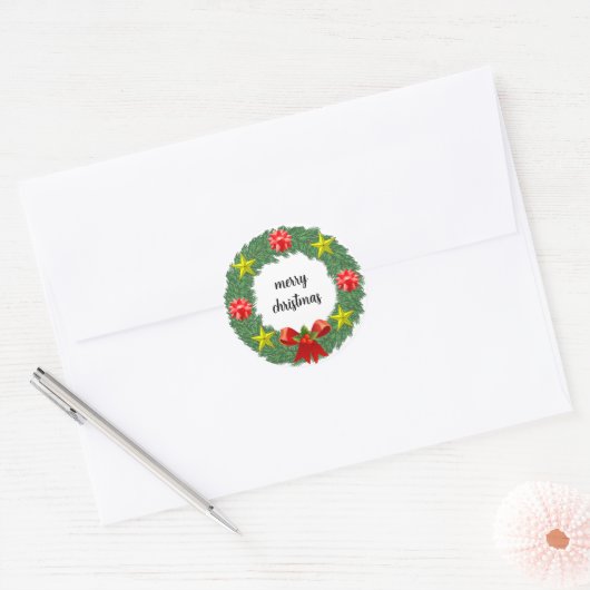 kerstklever ronde sticker (Envelop)