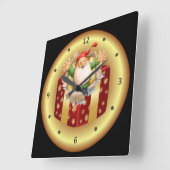 Kerstklok ~ Santa ~ Breking ~ ~ ~ ~ ~ Vierkante Klok (Hoek)
